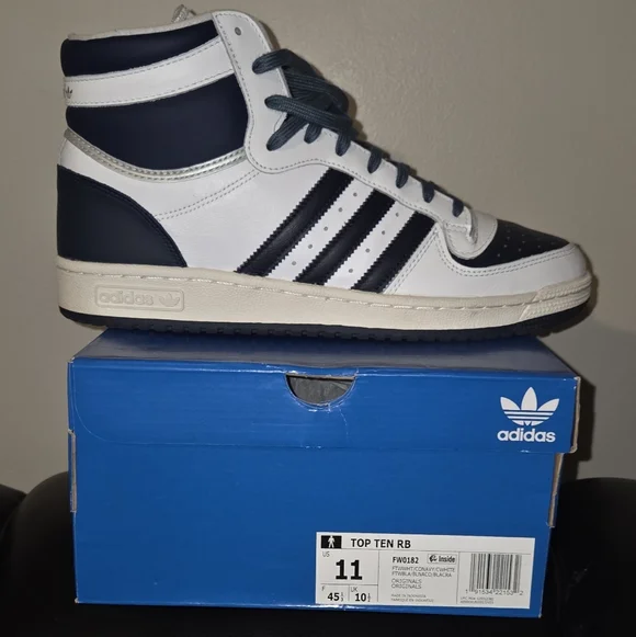 Top Ten Rb Adidas Top Ten RB Sneakers - Navy and White - Picture 5 of 6
